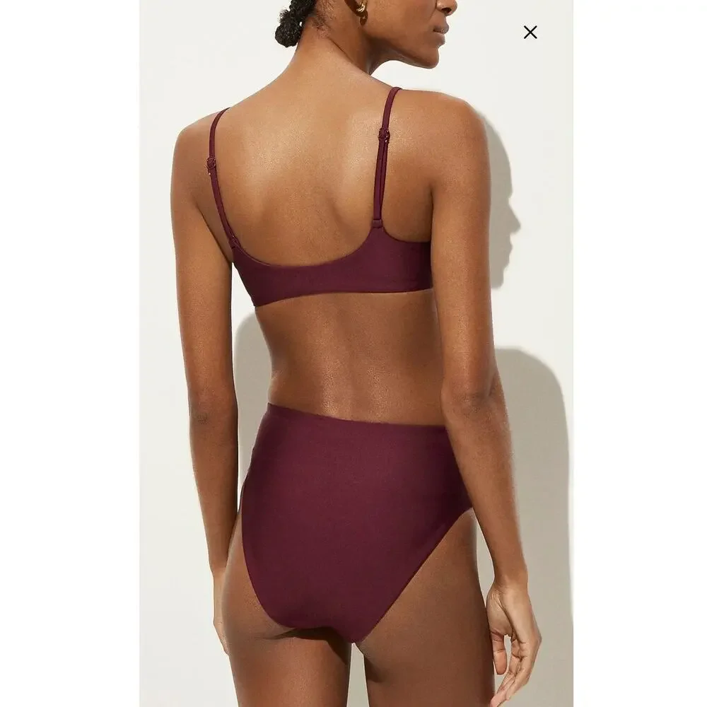 NWT J. Crew Lana Bikini Top In Classic Sculpt™ Midnight Dahlia S